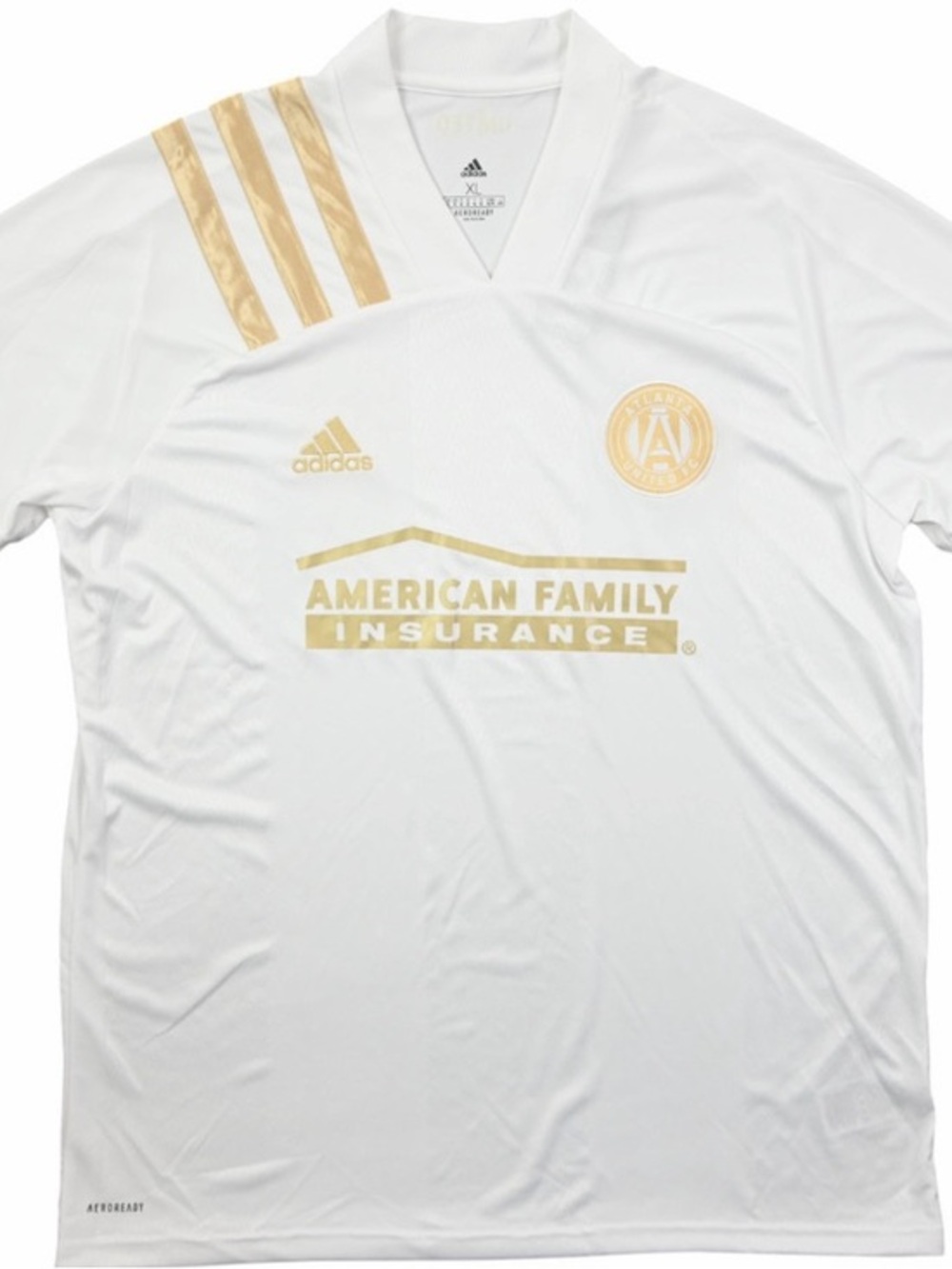 Atlanta United FC White and Gold Soccer Jersey size 9 to 10 boys